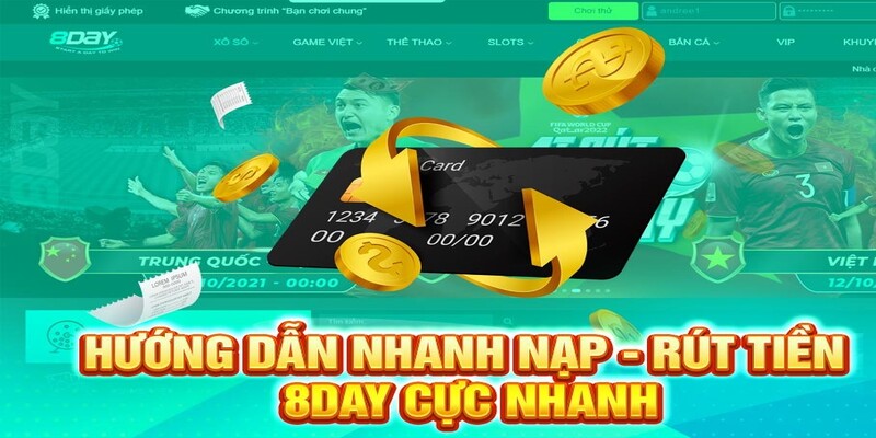 Các bước nạp, rút 8Day